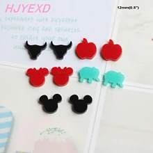 10 шт. каждый) 12 мм акриловая мышь яблоко зубы с черепом быка для сережек шпильки лазерной резки 0,"-AC1508
