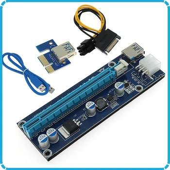 

Riser pci e 1X to 16X Riser Card 60CM USB 3.0 PCI-E SATA to 6Pin Power Cable for BTC Bitcoin Mining Antminer Miner