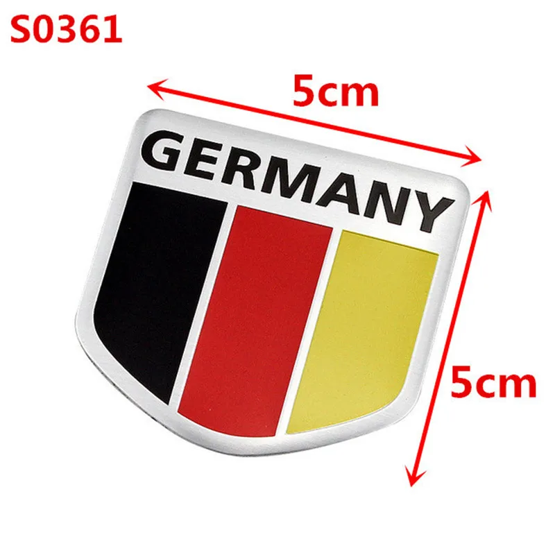 Newbee 3D алюминиевая Автомобильная эмблема немецкая карта флаг решетка значок наклейка гоночный стикер для BMW VW Audi Buick Chevy Chrysler Jeep Ford - Название цвета: S0361