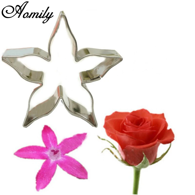 

Aomily DIY Rose Flower Calyx Serrate Leaves Biscuit Fondant Cake Baking Tool Stainless Steel Cookie Cutter Mould Icing Mold