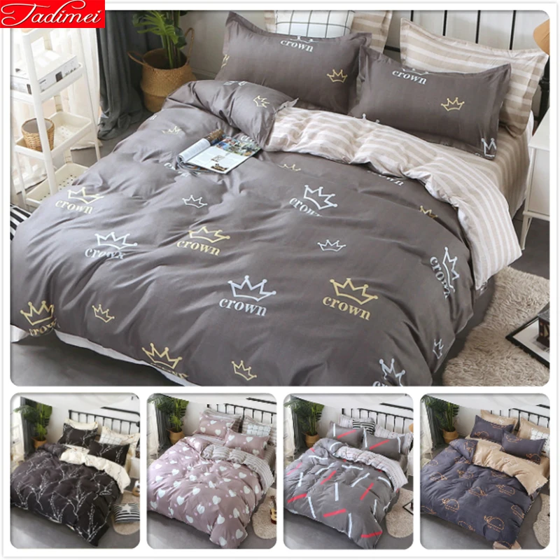 Nordic Concise Duvet Cover Ab Side 3 4 Pcs Bedding Set Couple