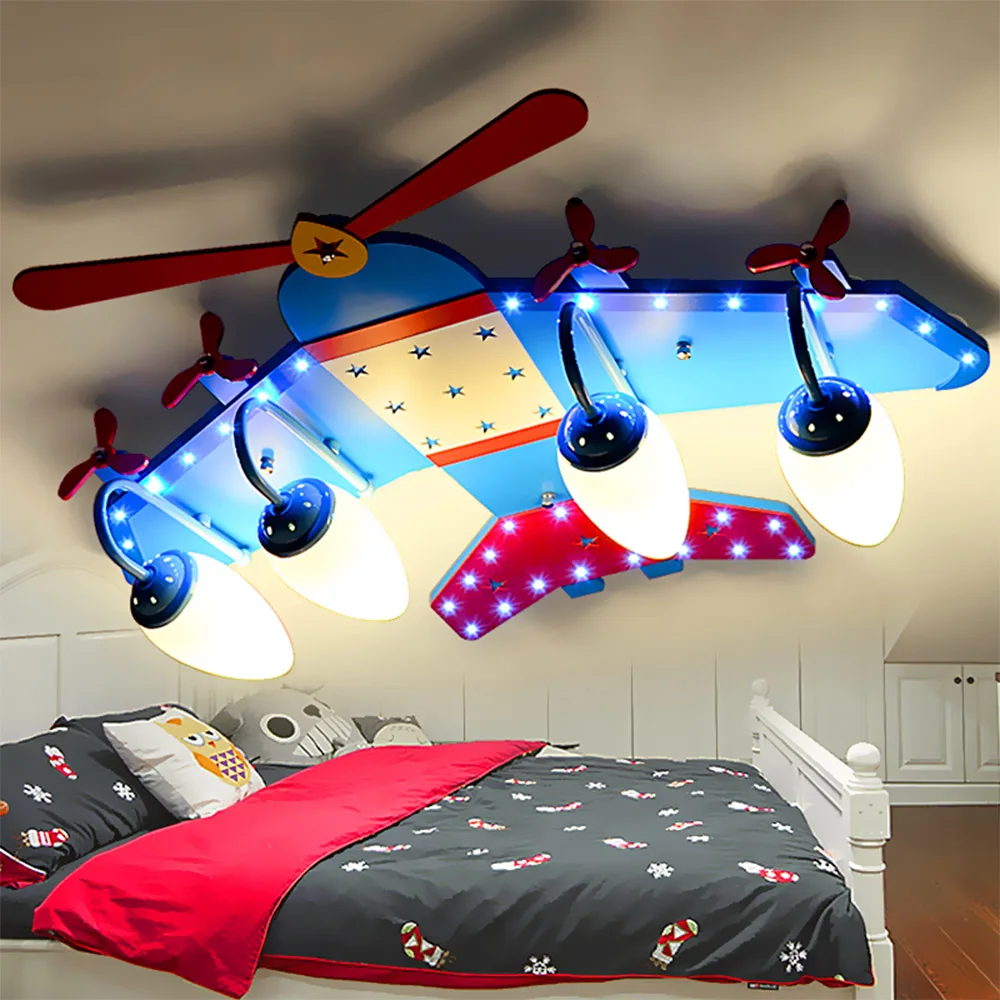110V 220V E14 Boy room led ceiling light Modern Kids Children Lights Bedroom Fixtures Acrylic Airplane