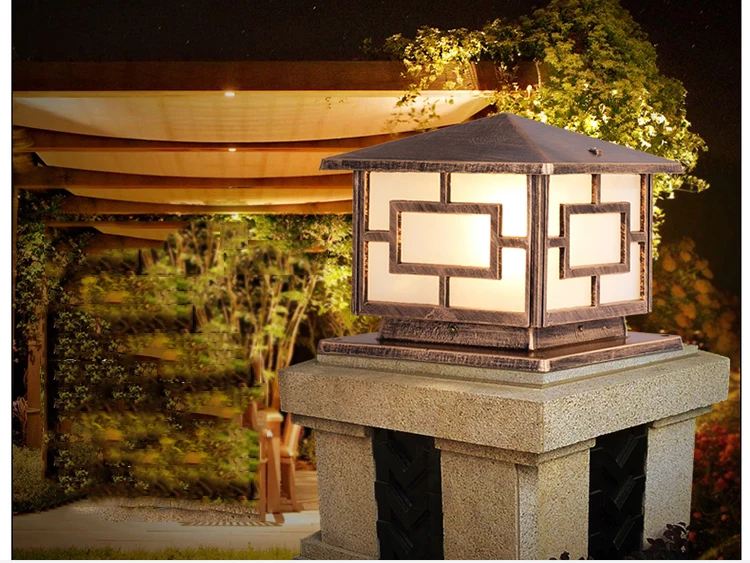 Популярные европейские квадратные столбы лампы Открытый ретро водонепроницаемый столбик светильник сад балкон вилла община коридор chapitar лампы