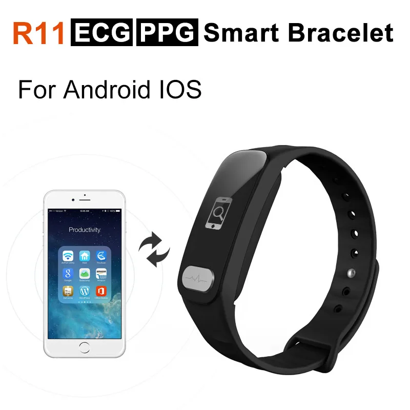 

R11 ECG PPG Smart Bracelet Heart Rate Blood Pressure Monitor Sport Tracker For Android IOS xiaomi huawei iphone V8 X6 Smartwatch