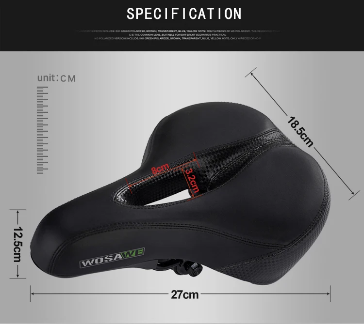 WOSAWE ПУ велосипедное седло Удобная утолщенная Расширенная Подушка MTB дорожный велосипед седло с отверстием горный велосипед широкое сиденье с хвостовым светом