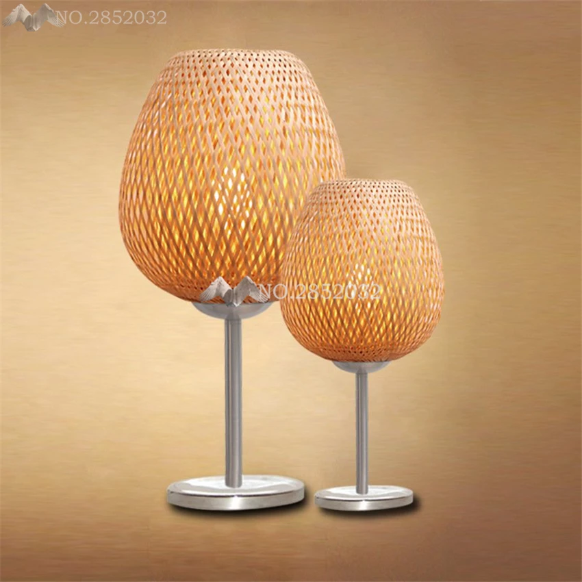 

Southeast Asian countryside Chinese Style Bamboo hand made table Lamp for Living Room Bedroom Book Bedside Room Lighting decor