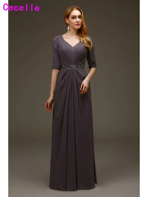 Modest Floor Length Bridesmaid Dresses with Sleeves
