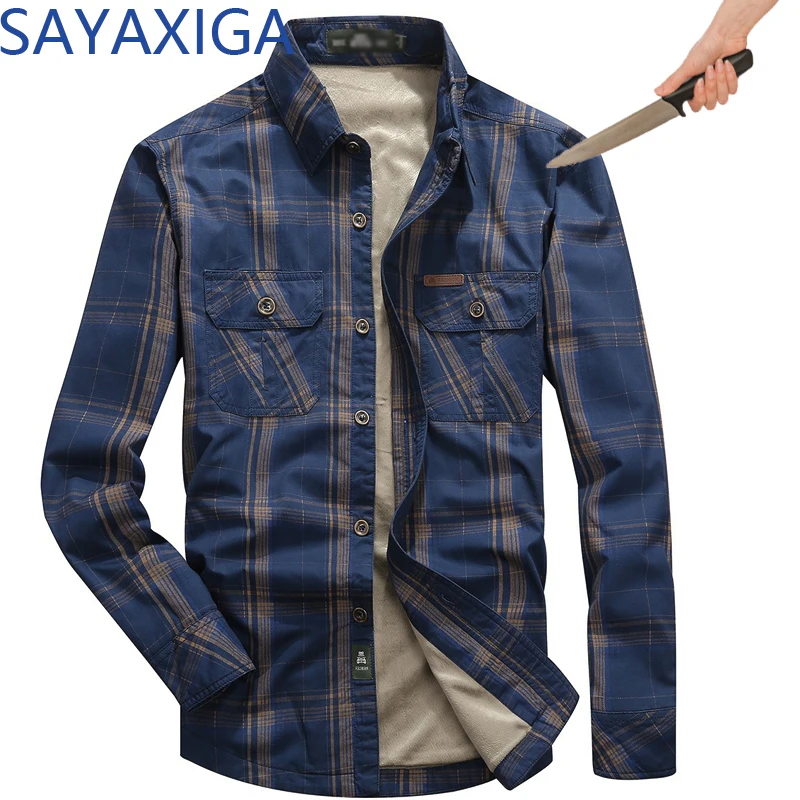 

Men Cutfree Stabfree Shirt Protection Self Defense Shirts Stab-resistant Plaid Shirt Invisible Anti-cut Anti Stab Swat Blouse