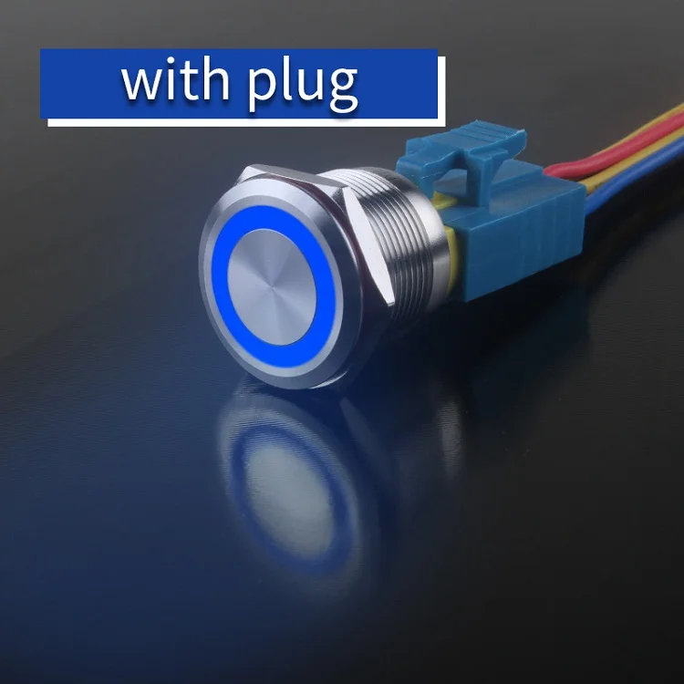 22 мм металлическая нажимная Водонепроницаемая кнопка переключателя Кнопка красный светодиод самоблокирующийся Мгновенный кнопочный переключатель для компьютера автомобиля - Цвет: blue