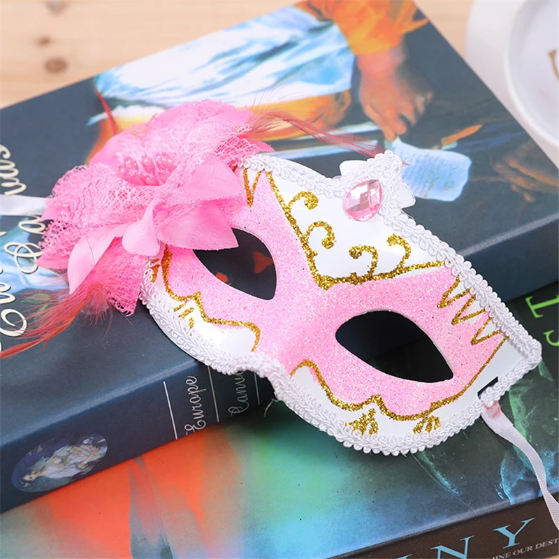 Сексуальная блестящая Венецианская маска с бриллиантами венецианское перо цветок свадебные карнавальные вечерние карнавальные костюмы для женщин