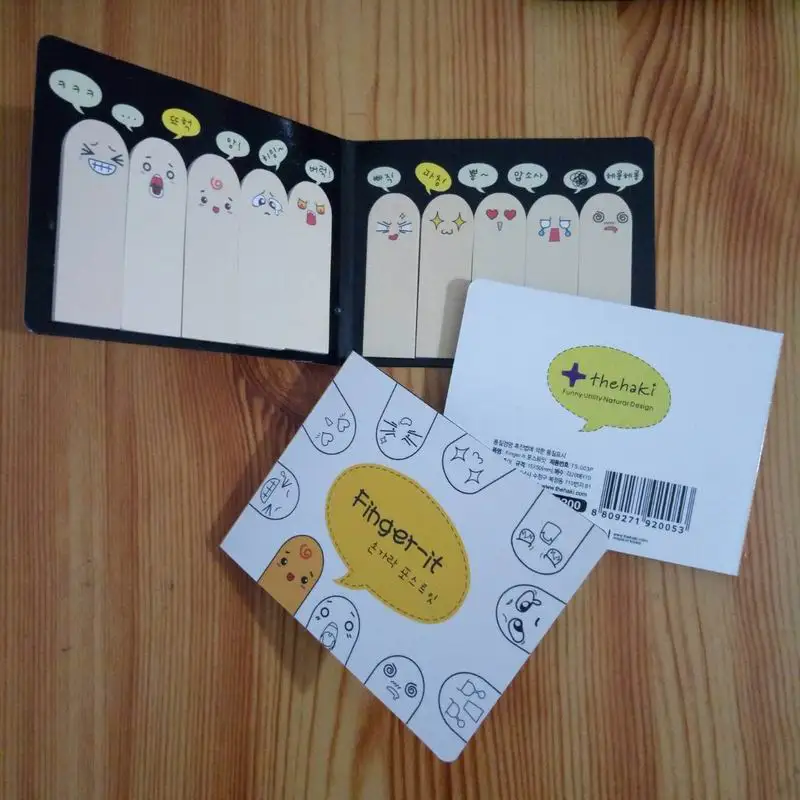 

6PCS Kawaii Unique Scrapbooking Ten Fingers Sticker Bookmark Tab Flags Memo Pad Book Marker Sticky Notes Office Stationery