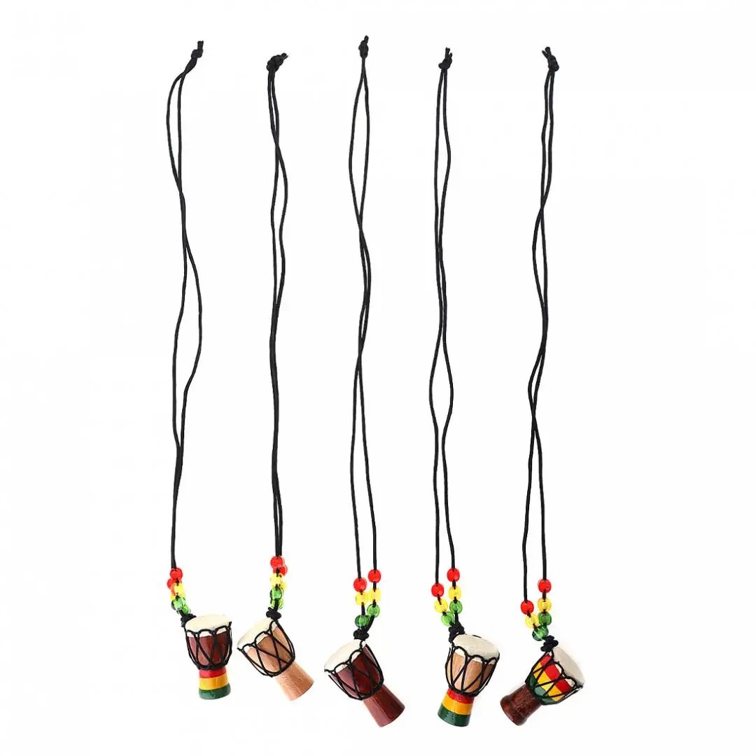 SLADE 1pcs Mini Jambe Drummer Individuality Djembe Pendant Percussion Musical Instrument Necklace African Hand Drum Accessories