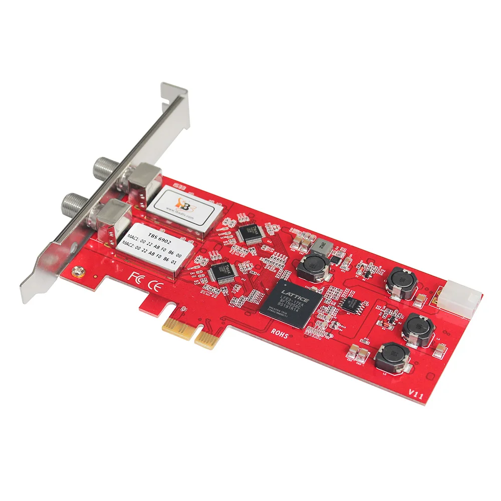  TBS6902 DVB-S/S2 Dual TV Tuner PCIe Card Watch and Record Digital Satellite FTA TV Channels on PC