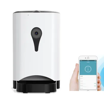 

High Quality 4.5L Pet Feeder Wifi Remote Control Fashion Smart Automatic Pet Feeder Dogs Cat Food Rechargable With Video Monitor