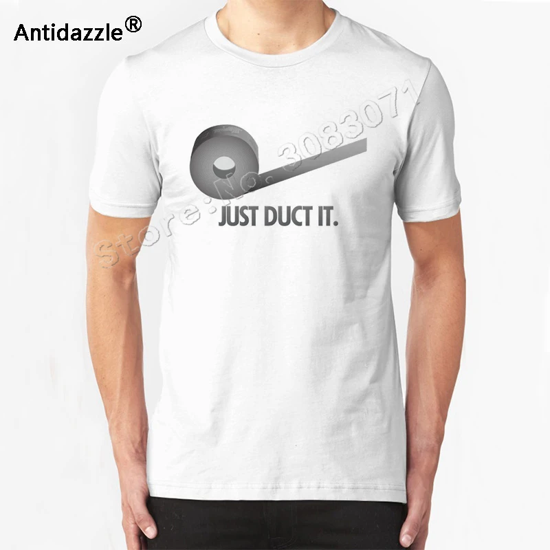 

Antidazzle High Quality New Arrivals Just Duct It Cool Men's T shirt Summer Hipster T-shirt Tees Tops O-neck Cartoon Comic