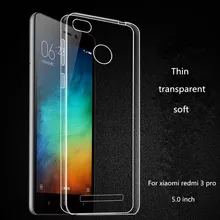 Для xiaomi redmi 3 S 3 s pro случаях силиконовый чехол, xiomi redmi 3 pro case luxury, redmi 3 pro Ультра Тонкий Прозрачный ТПУ мягкий чехол