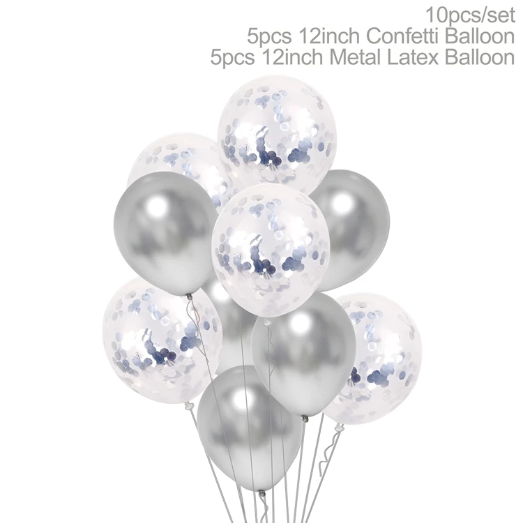 QIFU 10 шт. 12 дюймов металлические воздушные шары вечерние круглые металлические шары украшения для свадьбы, дня рождения - Цвет: balloon  set 4