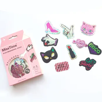 

30 sheets Laser Bling Modern Girl Decorative Stickers DIY Decorative Sealing Paste Stick Label
