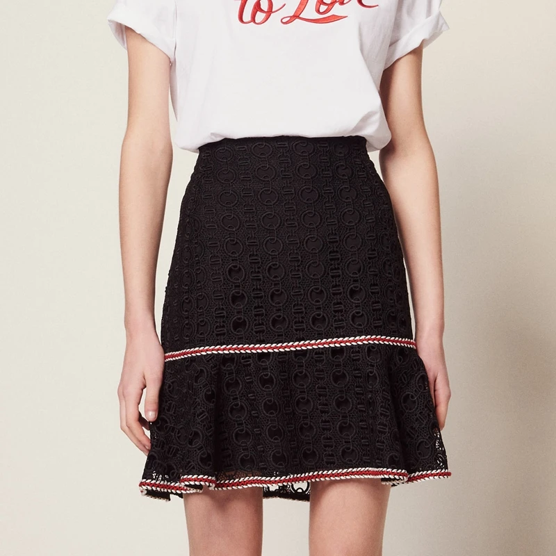 Ladies Mini Skirt Runway 2019 Lace Skirtsin Skirts from Women's