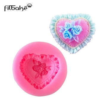 

FILBAKE Heart Rose Lace Silicone Molds Wedding Cupcake DIY Fondant Cake Decorating Tools Chocolate Mold Soap Clay Moulds
