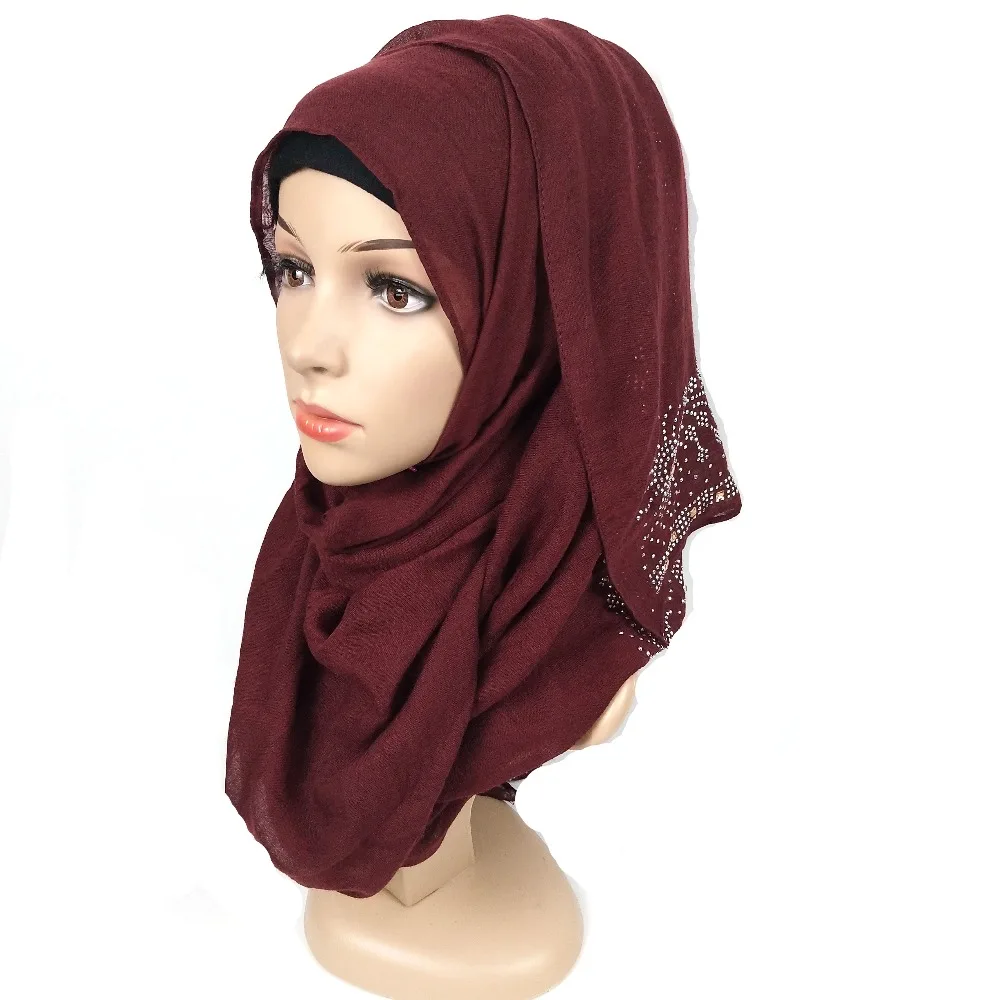 N22 Высокое качество Алмазная вискоза хиджаб шали женский шарф повязка на голову 180*80 см 10 шт можно выбрать цвета