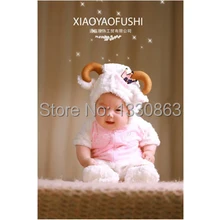 Soft New newborn Baby Costume Photography Prop little Goat Infant Girl and Boy Knit Crochet DEG Free shipping