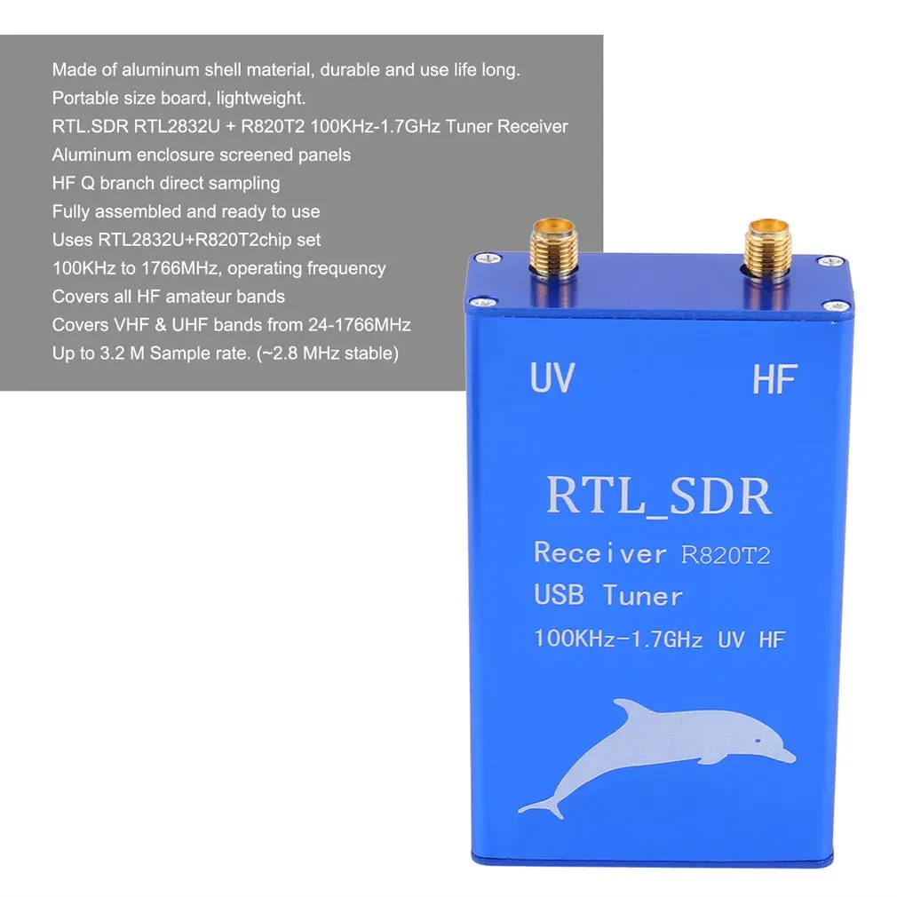 RTL. SDR Настройщик USB приемник RTL2832U + R820T2 радио 100 кГц-1,7 ГГц UHF VHF UV HF RTL SDR CW DSB LSB AM FM радио работает с ПК