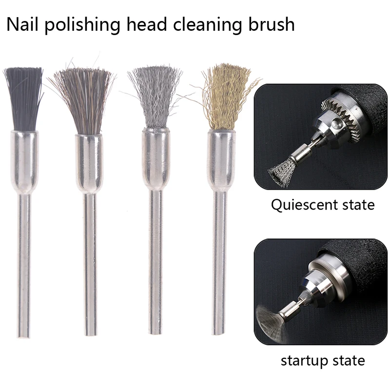 1pc Copper Wire Nail Drill Bit Cleaning Brush Portable Tools For Electric Manicure Drills Drill Bit Cleaner