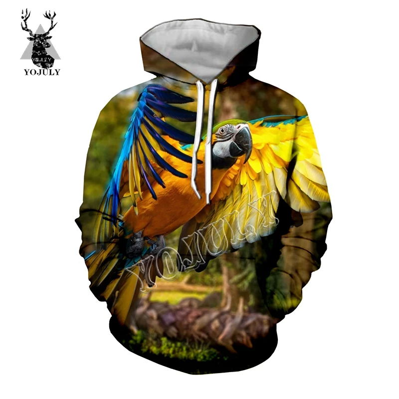 

YOJULY Fashion 3d parrot Print Men t shirt Child costume Women Hoodies Sweatshirt Unisex Hoody Short Pant Couple Clothing D6