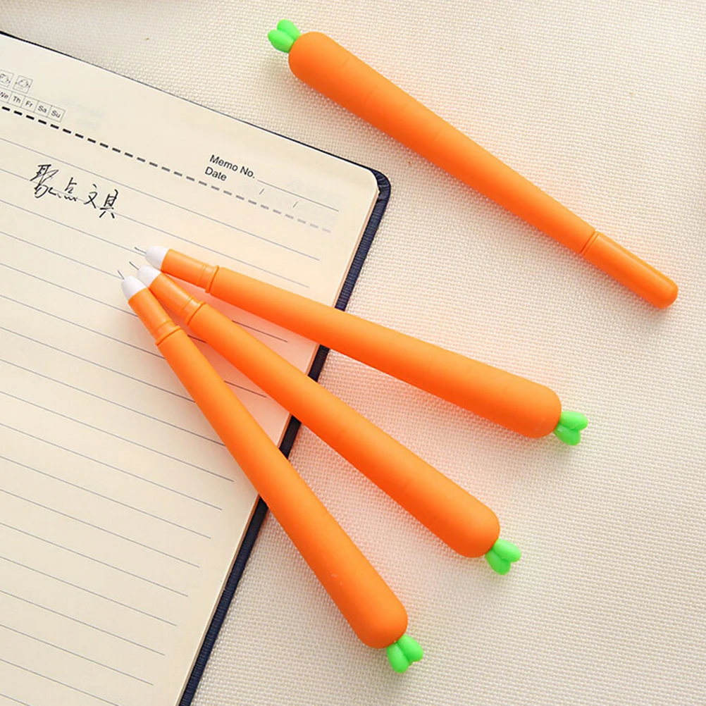 

0.38mm Novelty Fresh Carrot Gel Ink Pen Promotional Stationery School Office Supply Birthday Gift