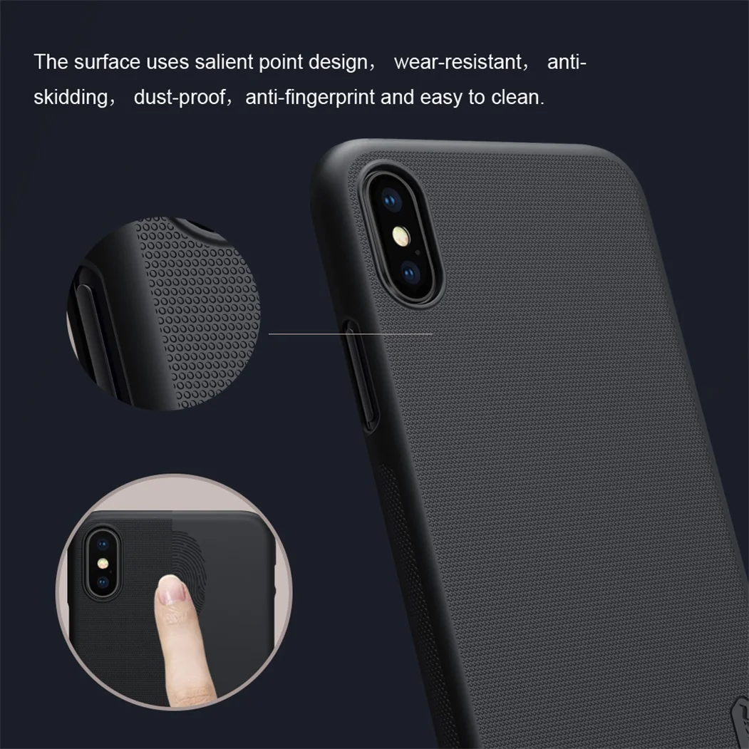 iphone se clear case For iPhone X XS Case Cover Nillkin Phone Case Super Frosted Shield Matte Hard PC Back Cover Black protector Case For iPhone XS best iphone se case