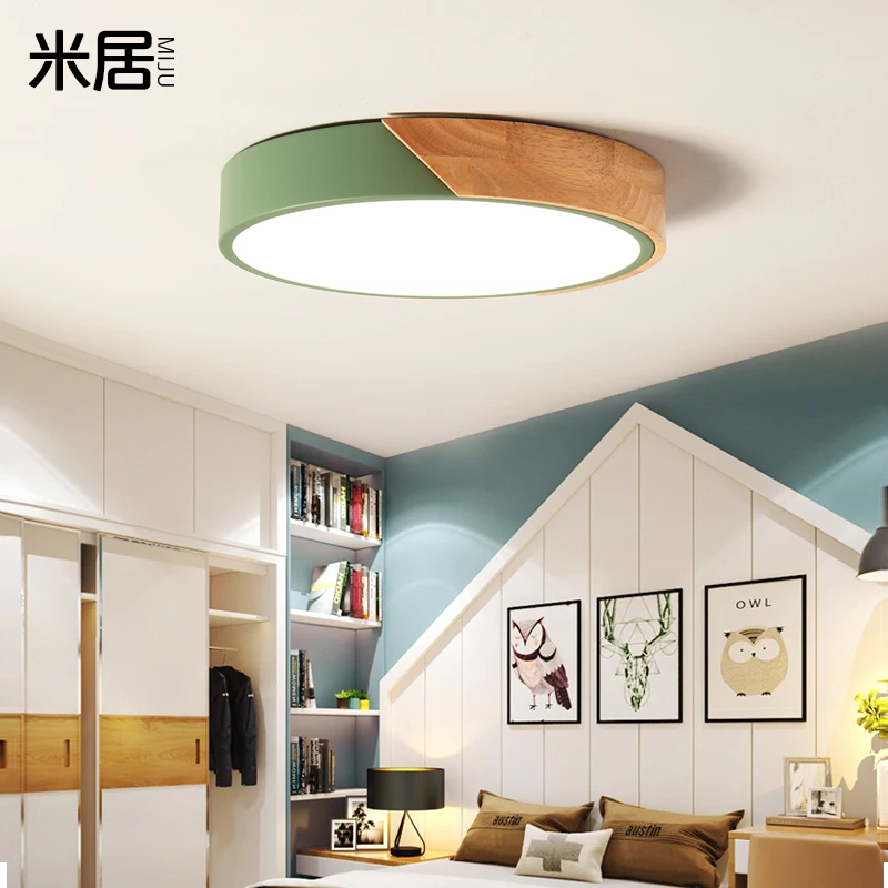 

Macaron ceiling lamp led round bedroom ceiling lamp slim simple modern children's room living room Nordic lamps