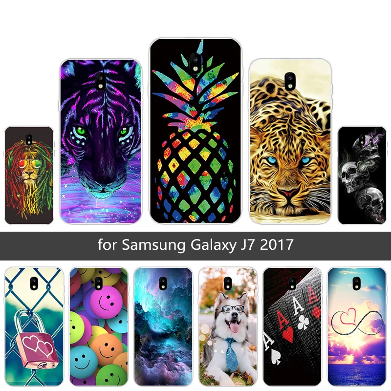 Чехлы для телефонов Samsung Galaxy J7 2017 Ультратонкий Мягкий ТПУ чехол 5 дюймов J730
