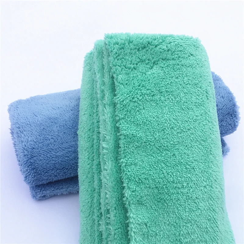 10 PCS 16"X16" 380GSM Blue&Green Microfiber Edgeless Towel No Scratch Plush Cloth Car Detailing and Dusting microfiber cleaning cloths car cleaning tool