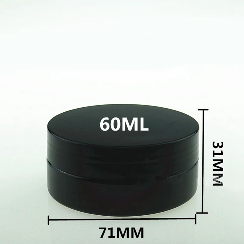 20Pcs/Lot Wholesale Refill Bottles 60ML Black Plastic Makeup Powder