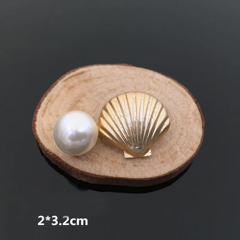 Модный металлический сплав имитация жемчуга Морская ракушка зажимные застежки