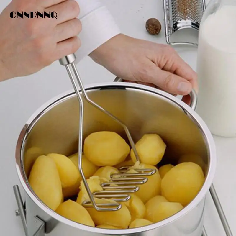 

Stainless Steel Potato Mashers Ricers Potato Masher Seeds Vegetables Vegetable Fruit Crusher Potatoes Chip Slicer Kitchen Tools