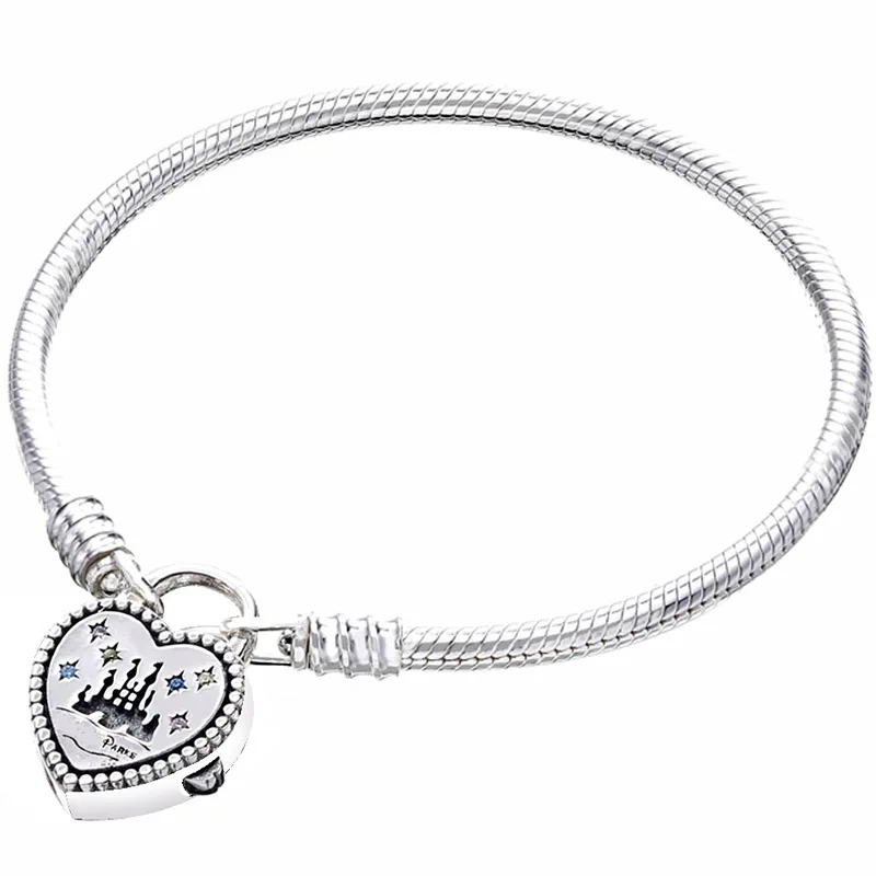Princess Jasmine Aladdin World Park Castlel Heart Polka-dot Clasp Bracelet Bangle Fit 925 Sterling Silver Charm Europe Jewelry Princess Jasmine Aladdin World Park Castlel Heart Polka-dot Clasp Bracelet Bangle Fit 925 Sterling Silver Charm Europe Jewelry