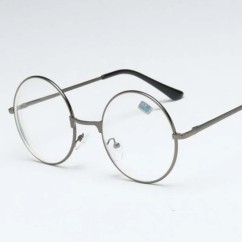 Inlefen Man Woman Retro Glasses Fashion Myopia Glasses Round Frame Glasses-1.00 to-6.00 