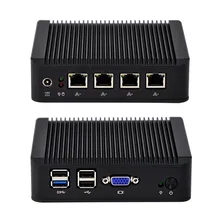 Mini PC J1900G4 с 4 порта LAN, используя pfsense как маршрутизатор/межсетевой экран, безвентиляторный отсутствие шума, Низкое энергопотребление Mini PC Quad Core 2 ГГц