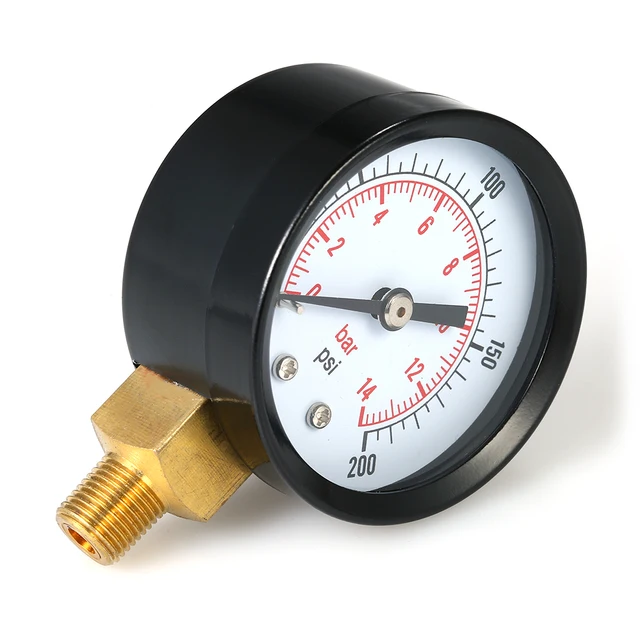1/8 inch NPT 0~200psi Dual Scale Mechanical Pressure Gauge Water Air ...
