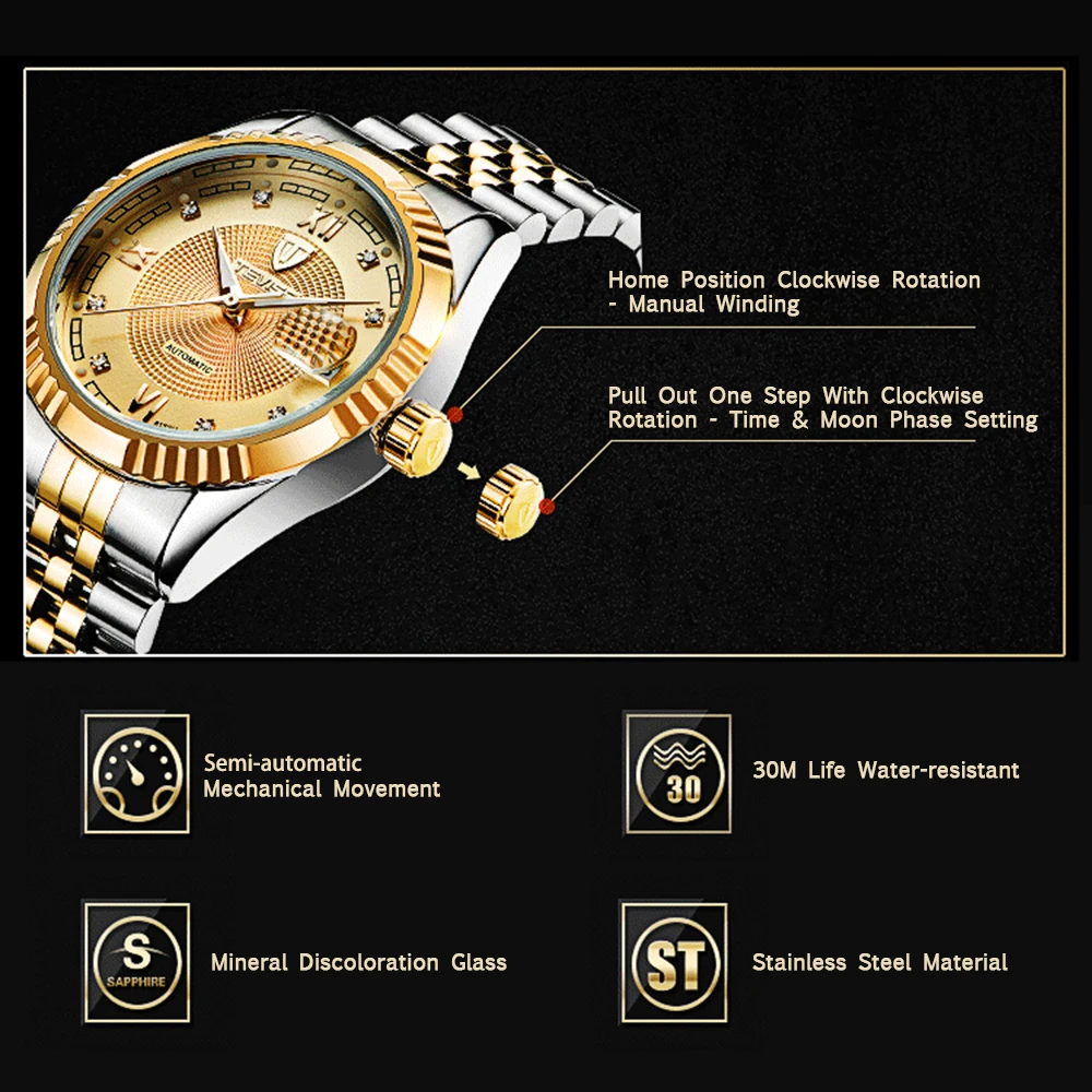 TEVISE Mechanical Watch Men Luminous Date Men's Watches Luxury Automatic Watch Men Clock With Metal Watch Bracelets Dropshipping (17)