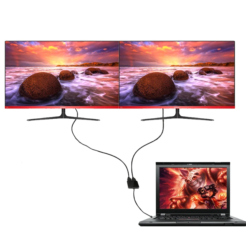 Переходник с USB Type C на двойной HDMI адаптер 3 1 штекер гнездо преобразователь 4K @ 30 Гц