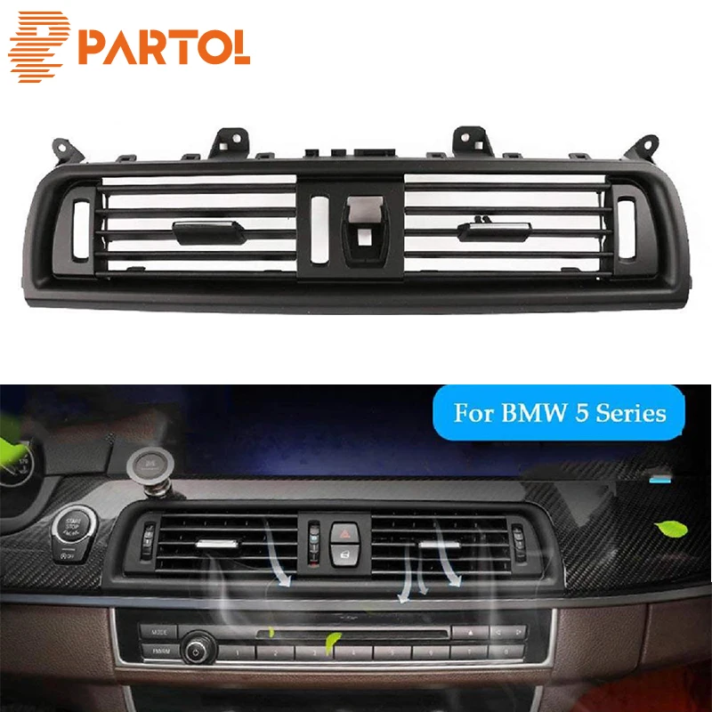 

Partol Upgraded Front Air Grille Center Dash AC Air Conditioning Air Vent Black For BMW 5 Series F10 F18 520 523 525 528 530 535