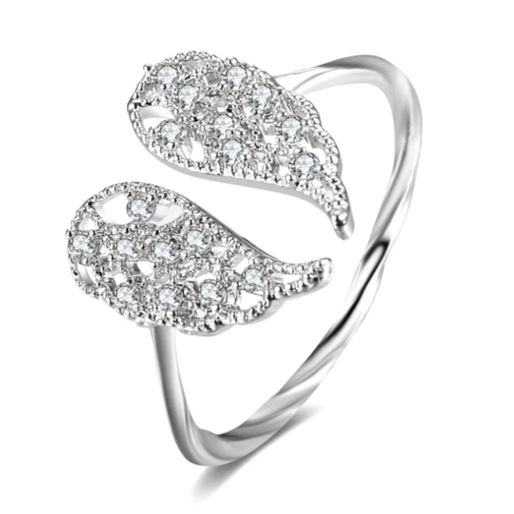 Buy 1 Pc Wing SHaped Adjustable Open Ring Silver Color