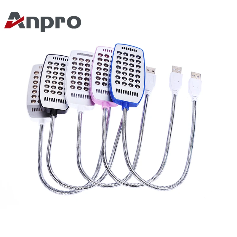 

Anpro USB LED Book light 28 LEDs Reading Desk Lamp Ultra Bright Flexible 4 Colors for Laptop Notebook Computer
