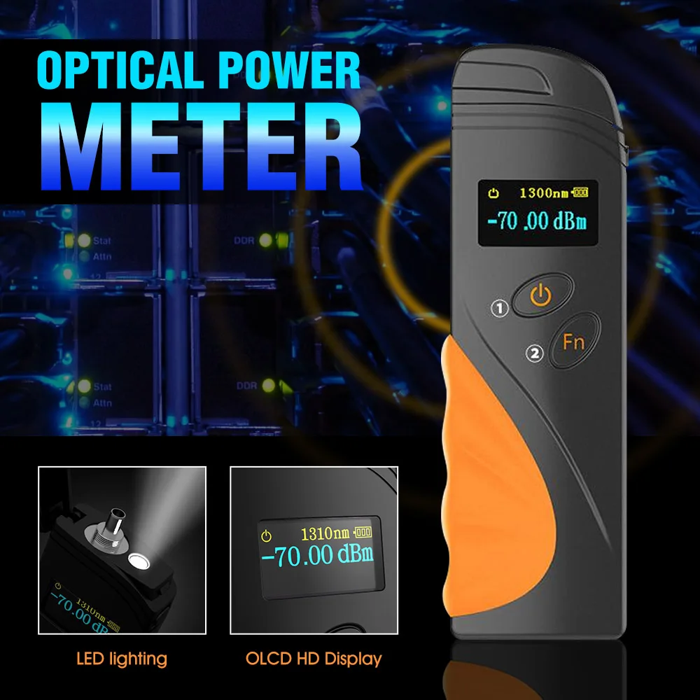 

Handheld Mini Optical Power Meter fibra FTTH OPM Fiber Optical Cable Tester -70dBm~+3dBm SC/FC/ST Universal interface Connector