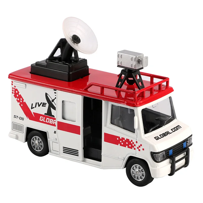 

Model of News Acquisition Vehicle Simulated Children's Communication Toy Car Model Alloy Car Toy Return Truck Toy Boy's