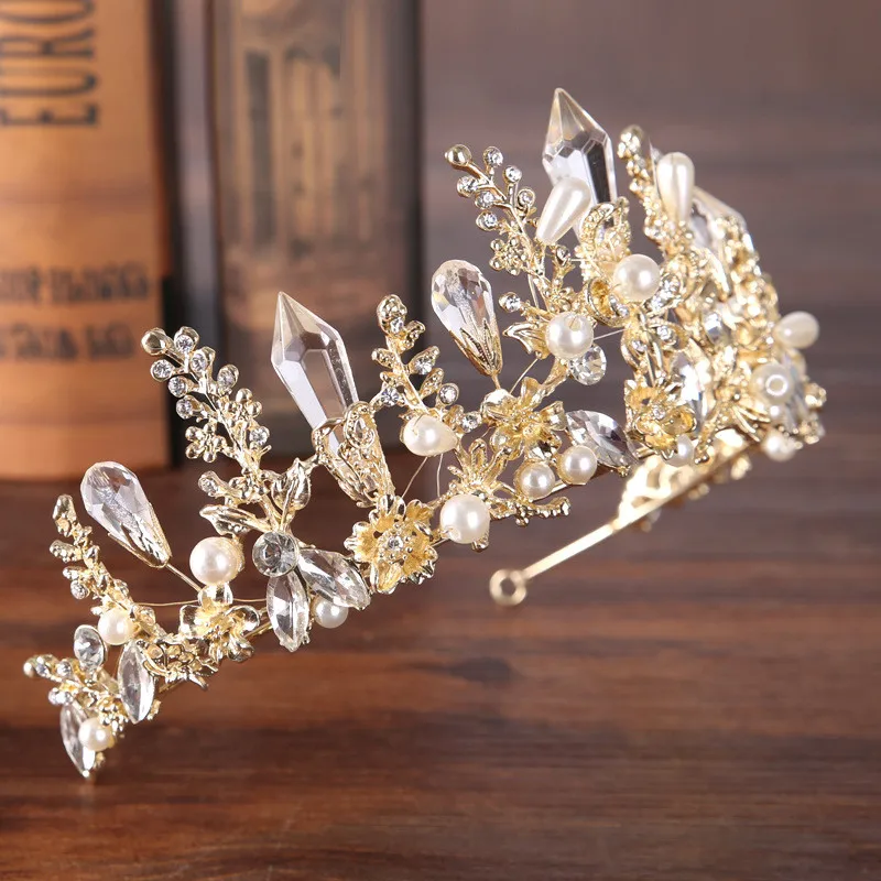 Женская Корона невесты с искусственным жемчугом и кристаллами|jewelry hair accessories|wedding