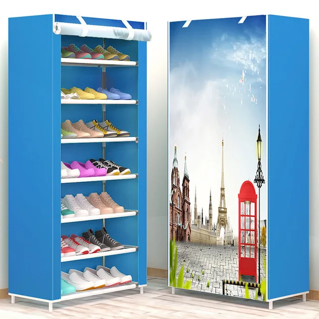 Cheap New style Shoe rack 8-layer 7-grid Non-woven fabrics large shoes rack stand removable shoe storage for home furniture Cheap New style Shoe rack 8-layer 7-grid Non-woven fabrics large shoes rack stand removable shoe storage for home furniture